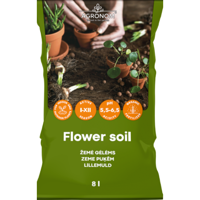 Растителна органична почва "цвете" 8 л / Flower soil